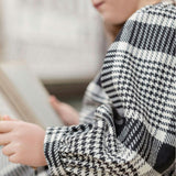 Retro Houndstooth Cotton-Blend Dress