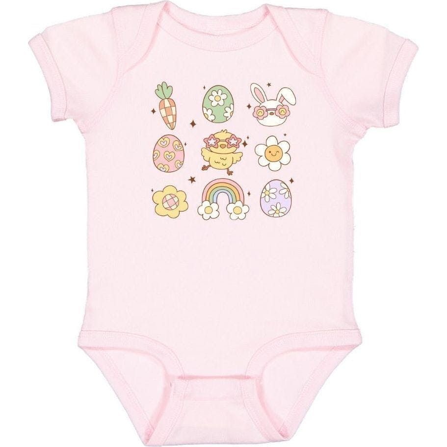 Groovy Chick Easter Short Sleeve Bodysuit