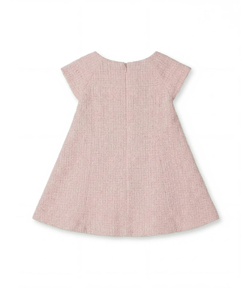 Rose Tweed Baby Dress, Powder Pink