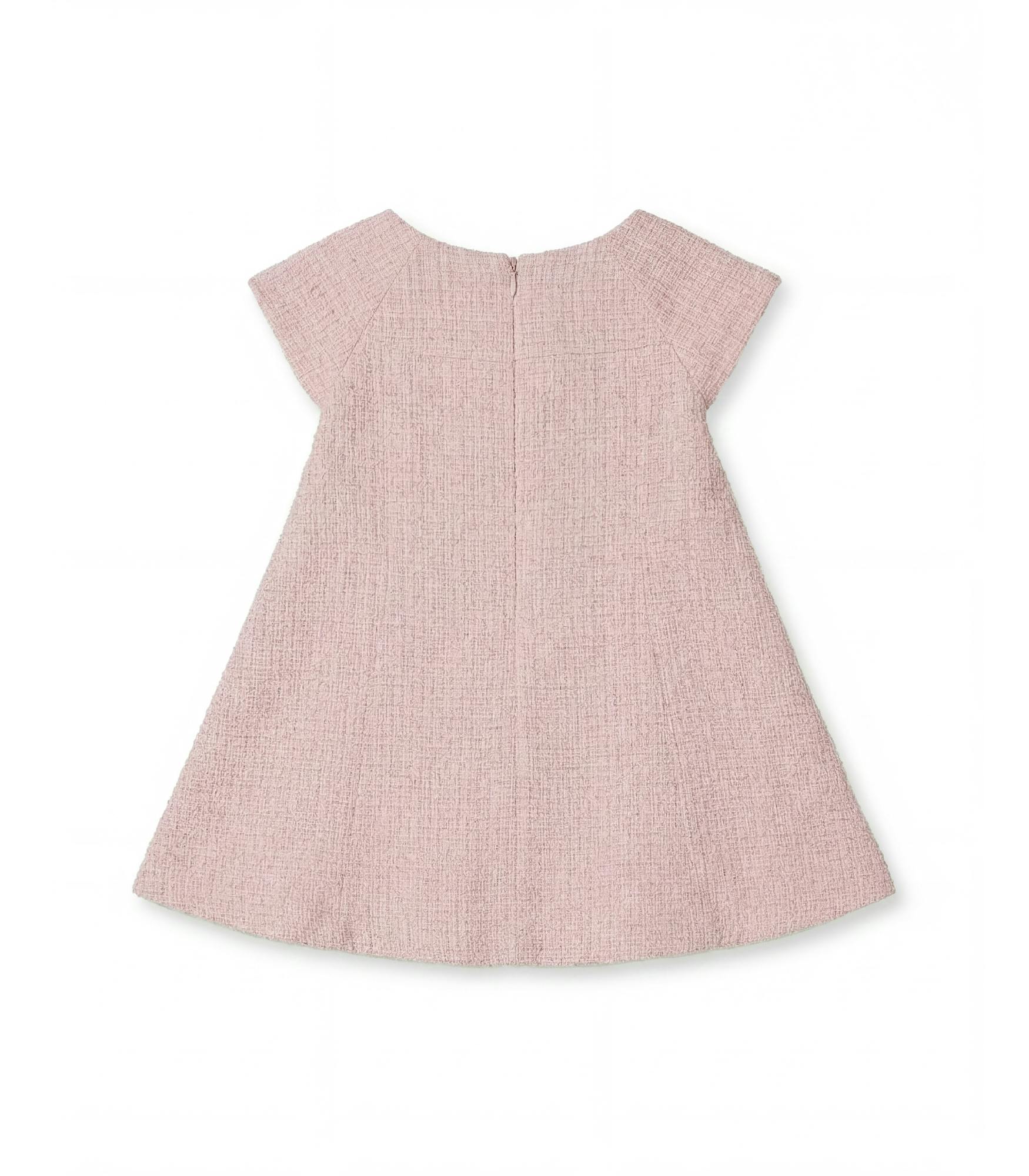 Rose Tweed Baby Dress, Powder Pink