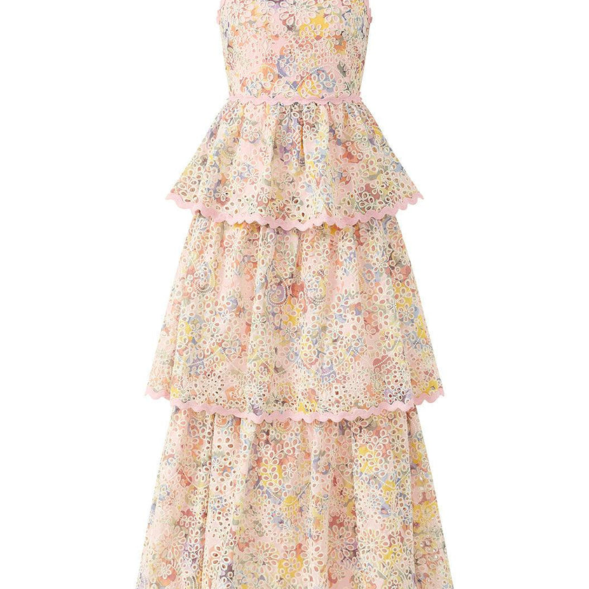 Alanna Frill Embroidered Maxi Dress (Women)