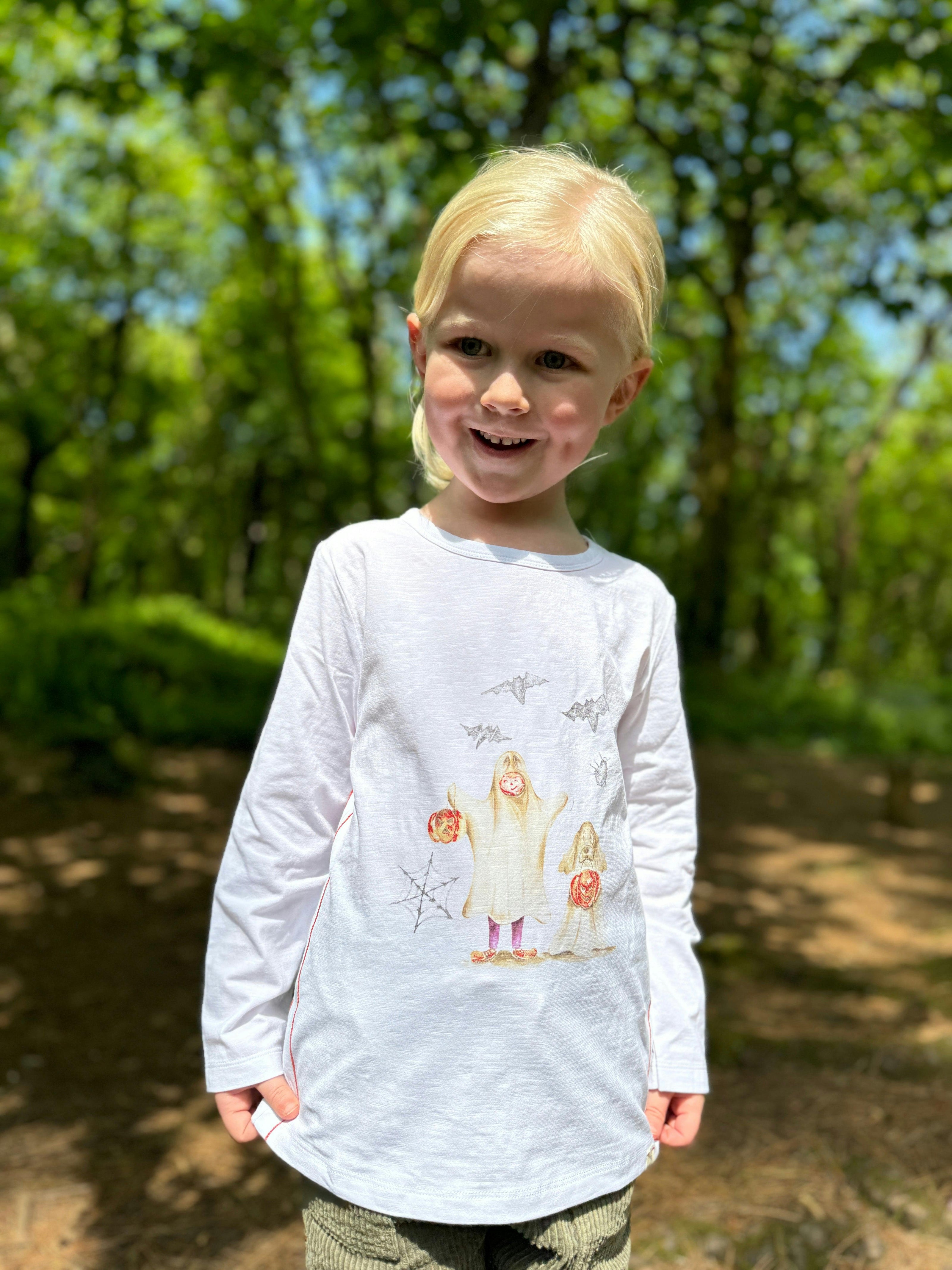 CHEROKEE Raglan Printed Tee White Henry Ghost