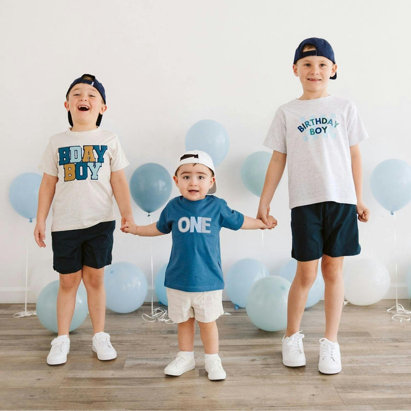 Birthday Boy Patch Short Sleeve T-Shirt - Natural Heather