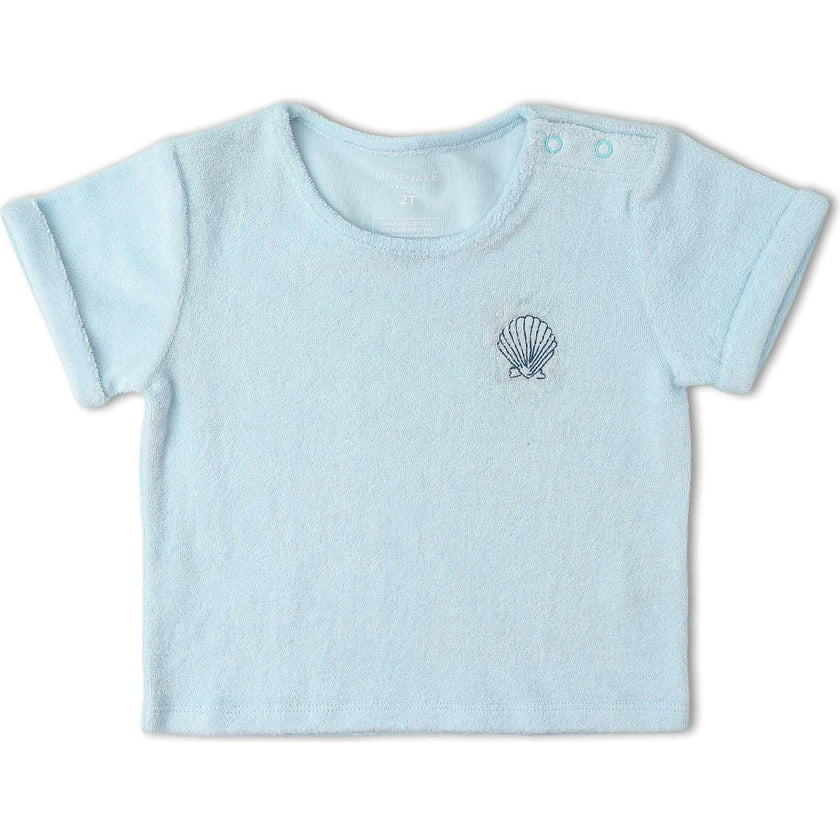 Organic Terry Tee & Shorts Set - Light Blue