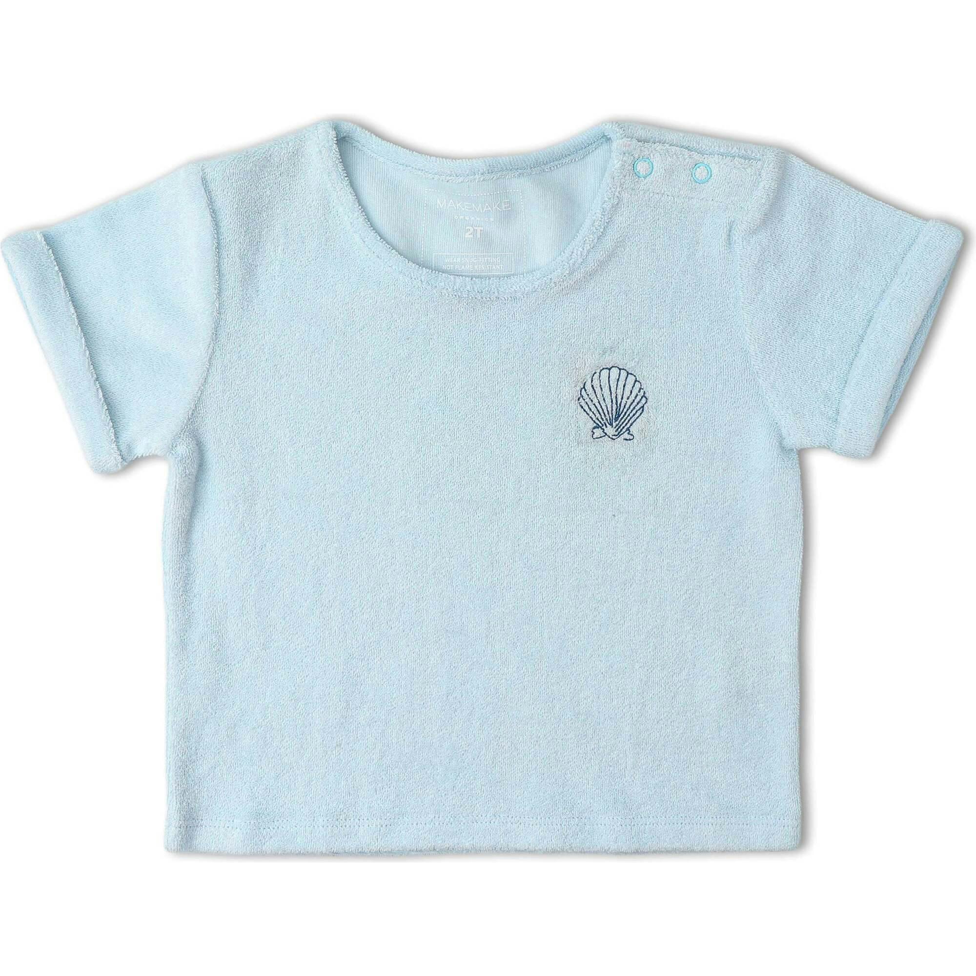 Organic Terry Tee & Shorts Set - Light Blue