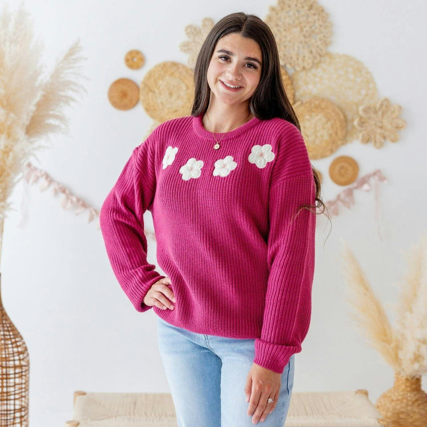Floral Applique Women's Sweater