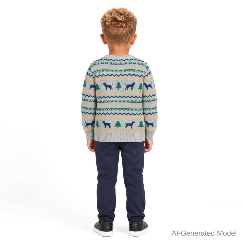 Boys Sweater & Jogger Set | Winter Dogs - Grey