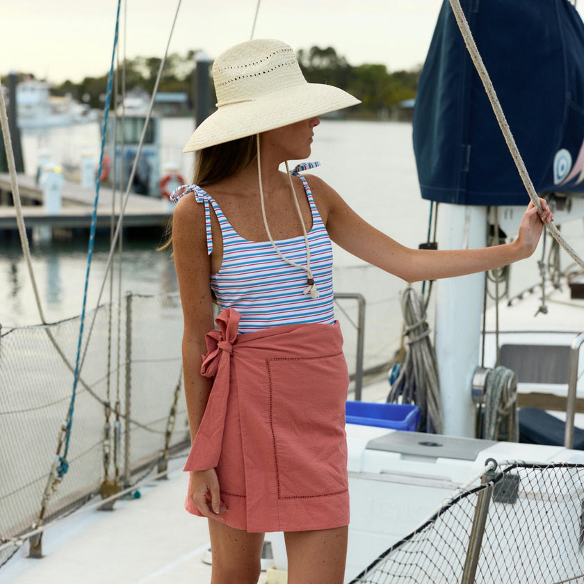 women's jetty stripe scoop neck one piece