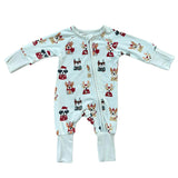Baby Boy Long Sleeve Zip Romper in Christmas Dogs