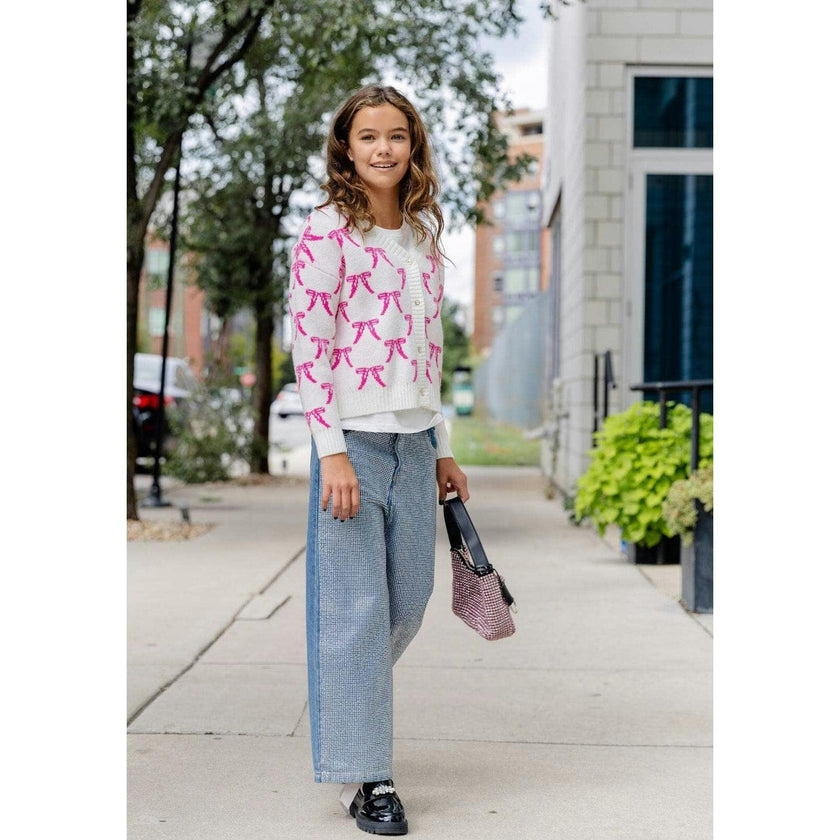 Pretty in Pink Bow Cardigan