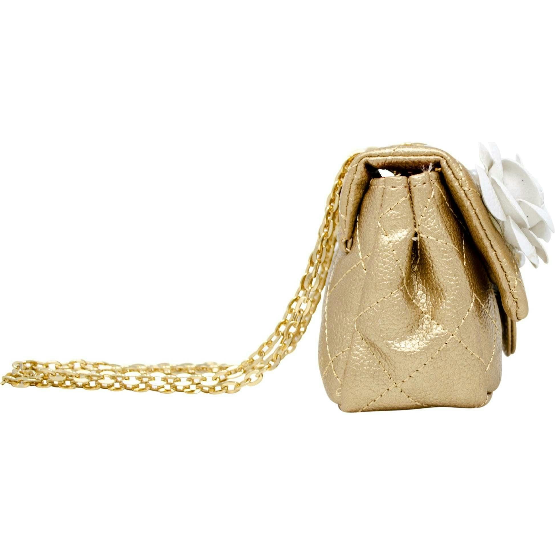 Classic Quilted Flower Pearl Handbag