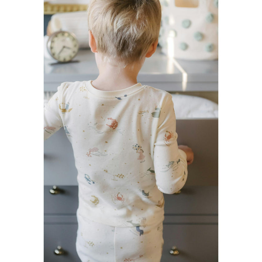 Ribbed Toddler Pajama, White