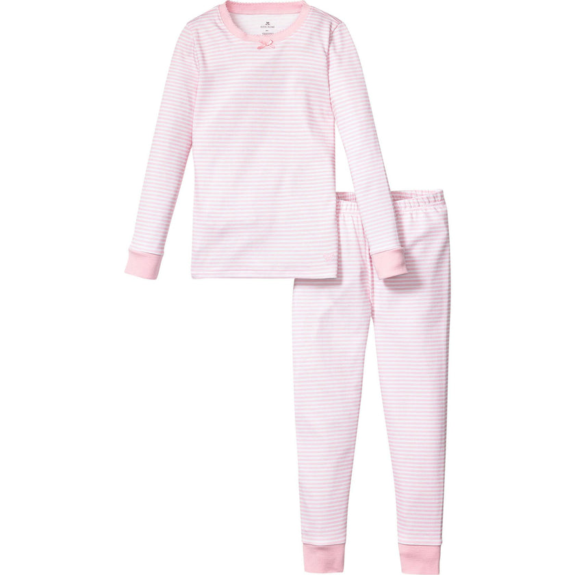 Kid's Pima Snug Fit Pajama Set in Pink Stripe