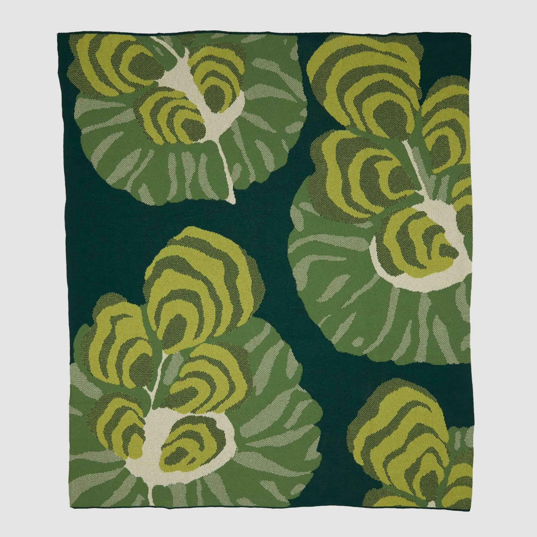 Cotton Sustainable Knit Floral Throw Blanket - Floréal 7 by E.A. Seguy