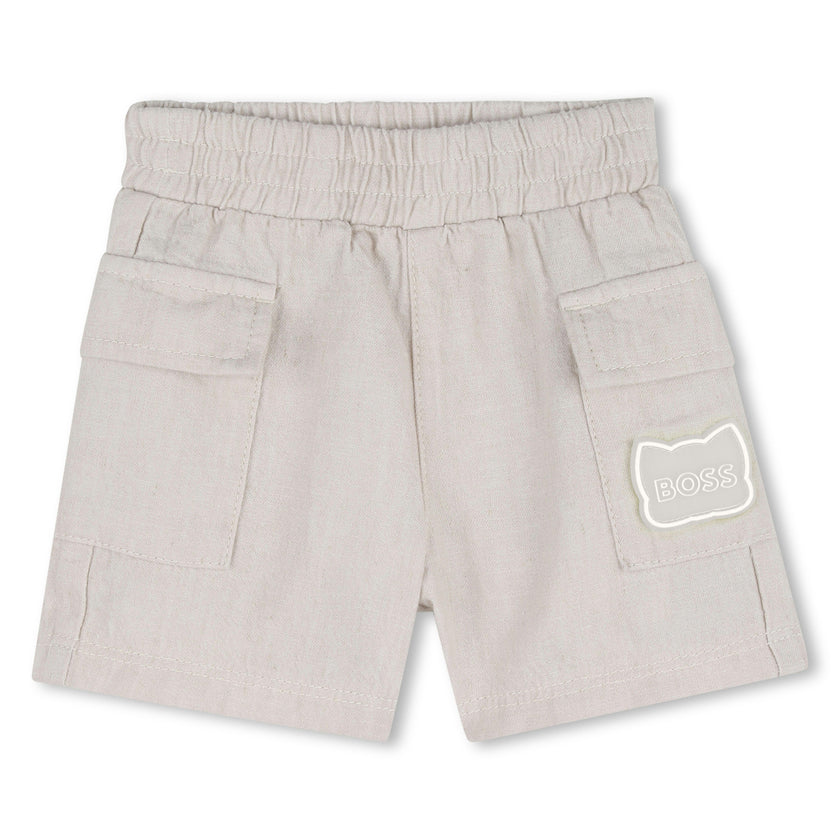 White & Light Beige Graphic Baby Set