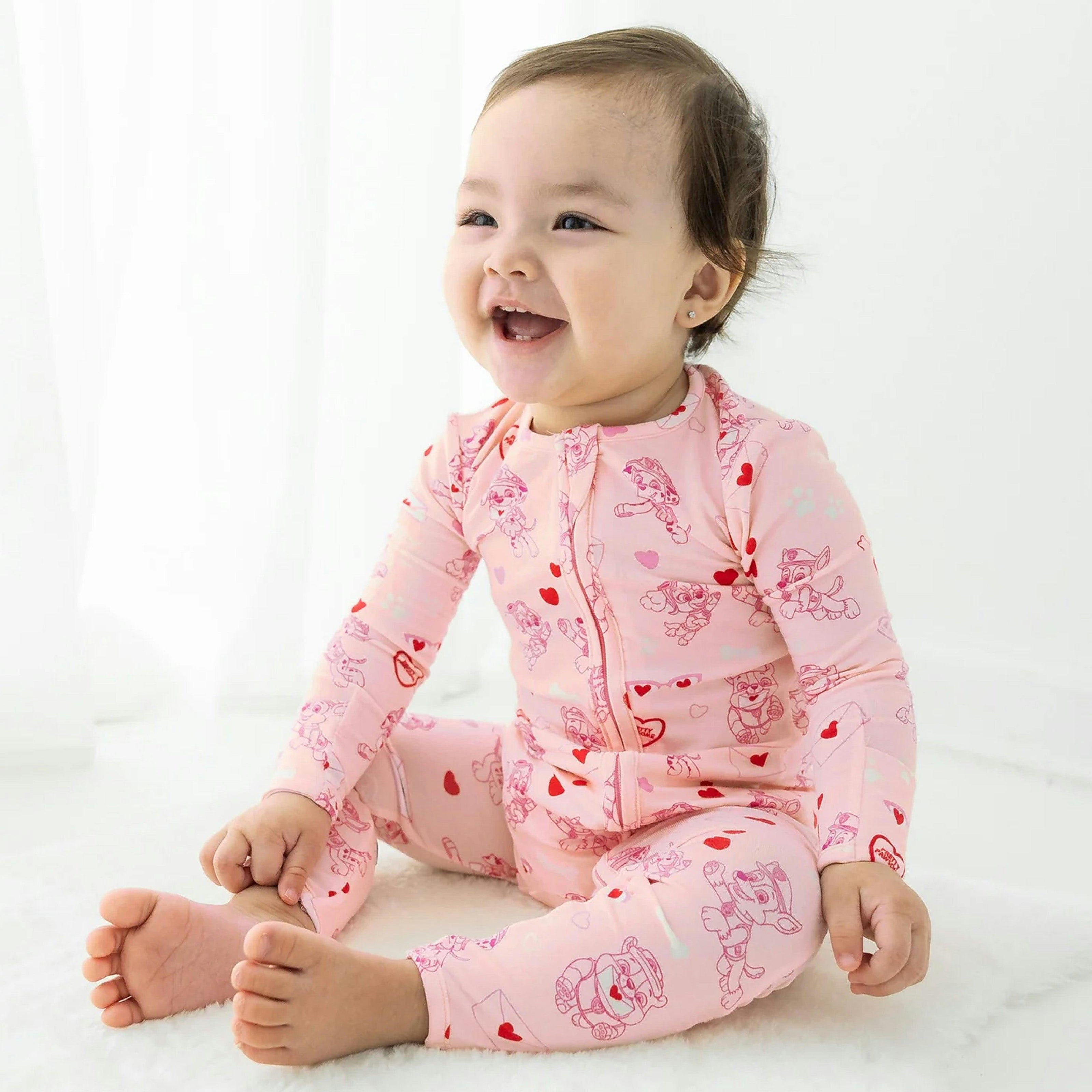 PAW Patrol: Valentine's Pink Bamboo Convertible Footie