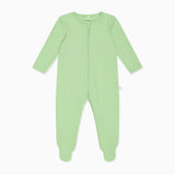 Ribbed Clever Zip Footed Baby Pajamas