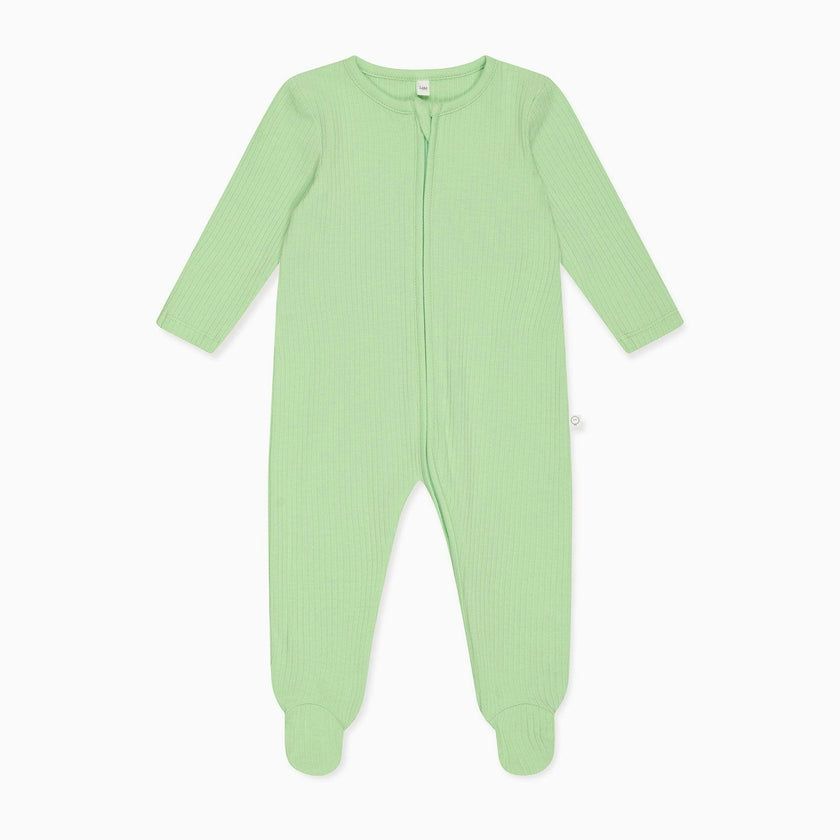 Ribbed Clever Zip Footed Baby Pajamas