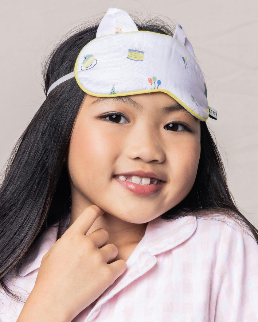 Kid's Twill Kitty Sleep Mask in Birthday Wishes