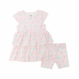Round Neck 2-Layered Dress With Matching Shorts