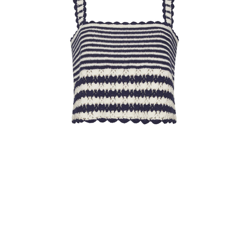 CARIA STRIPE CROCHET TOP