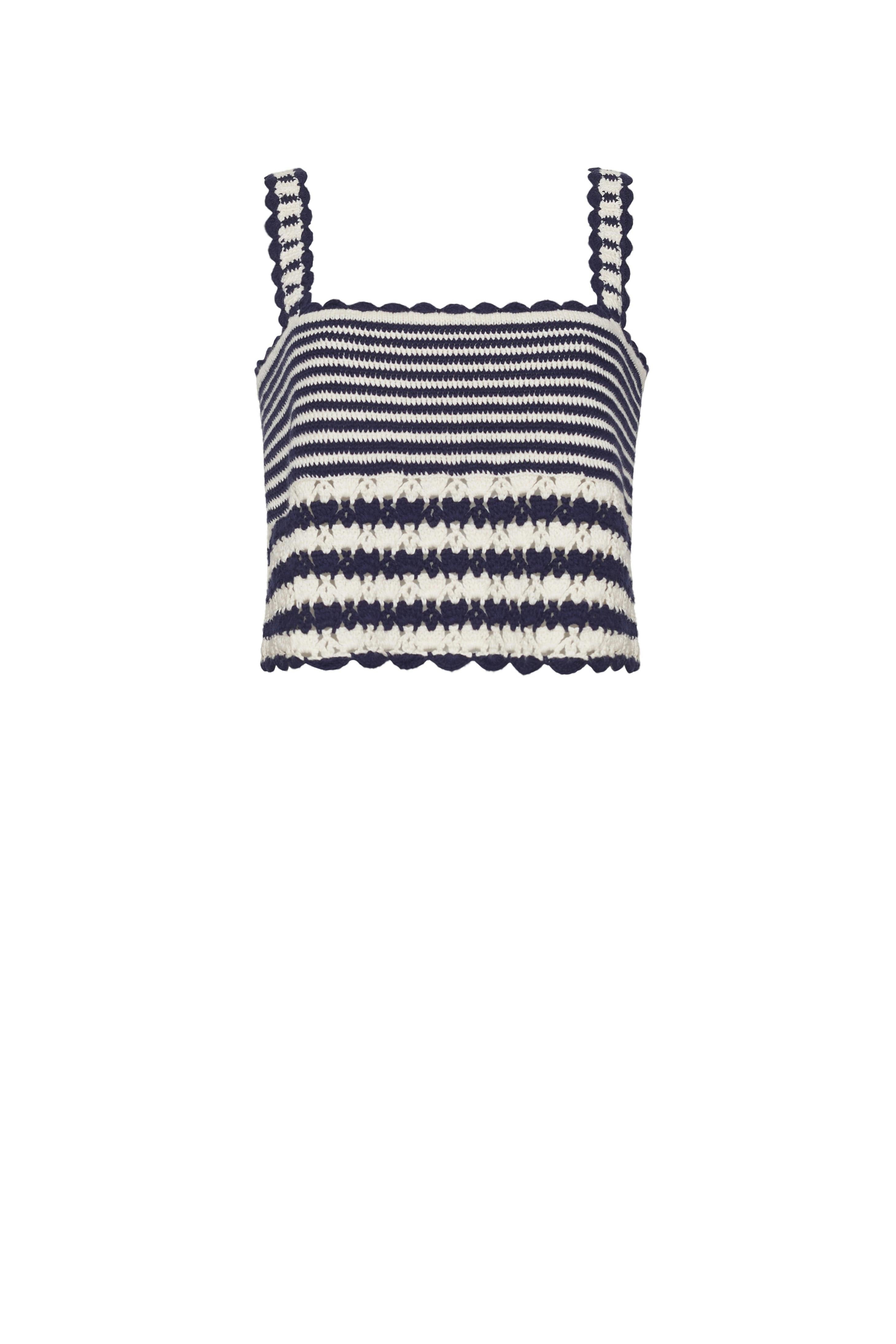 CARIA STRIPE CROCHET TOP