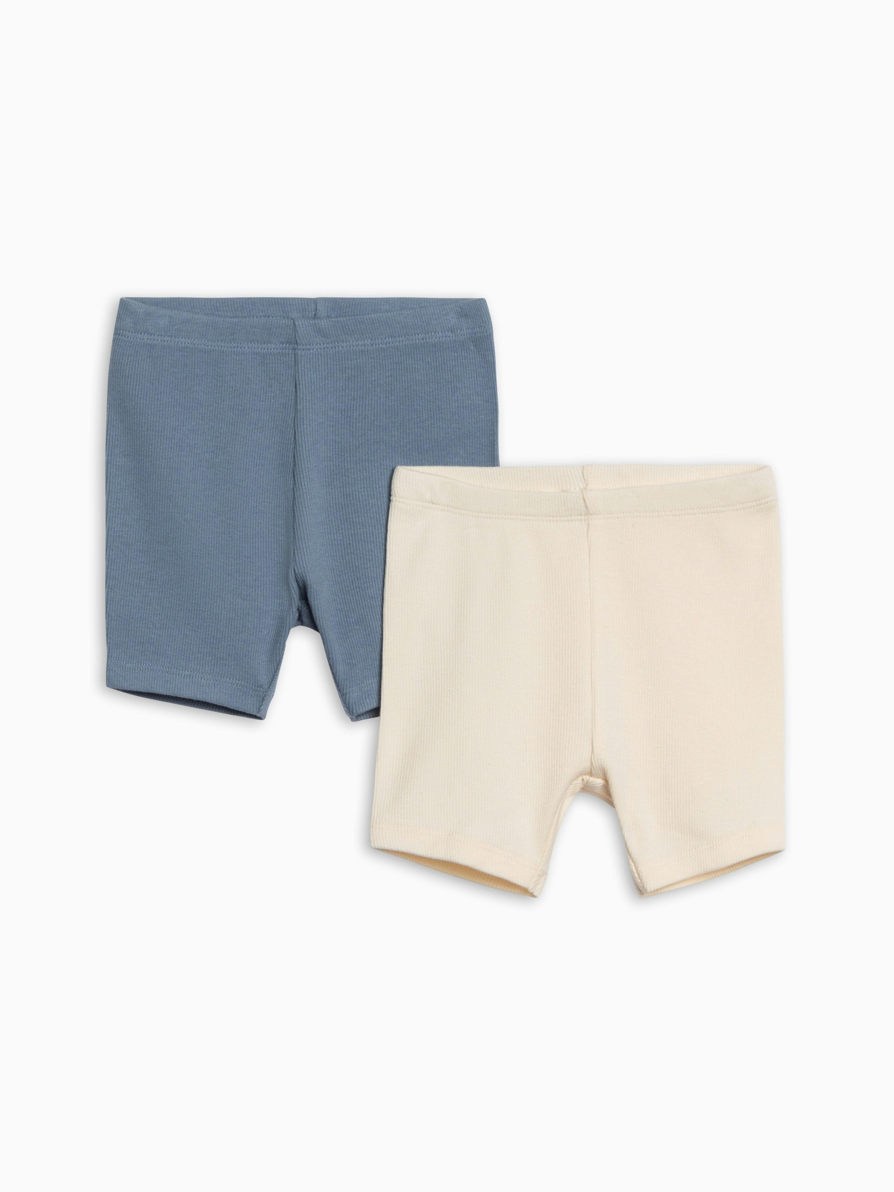 2-Pack Rae Ribbed Biker Shorts - Sea + Ivory