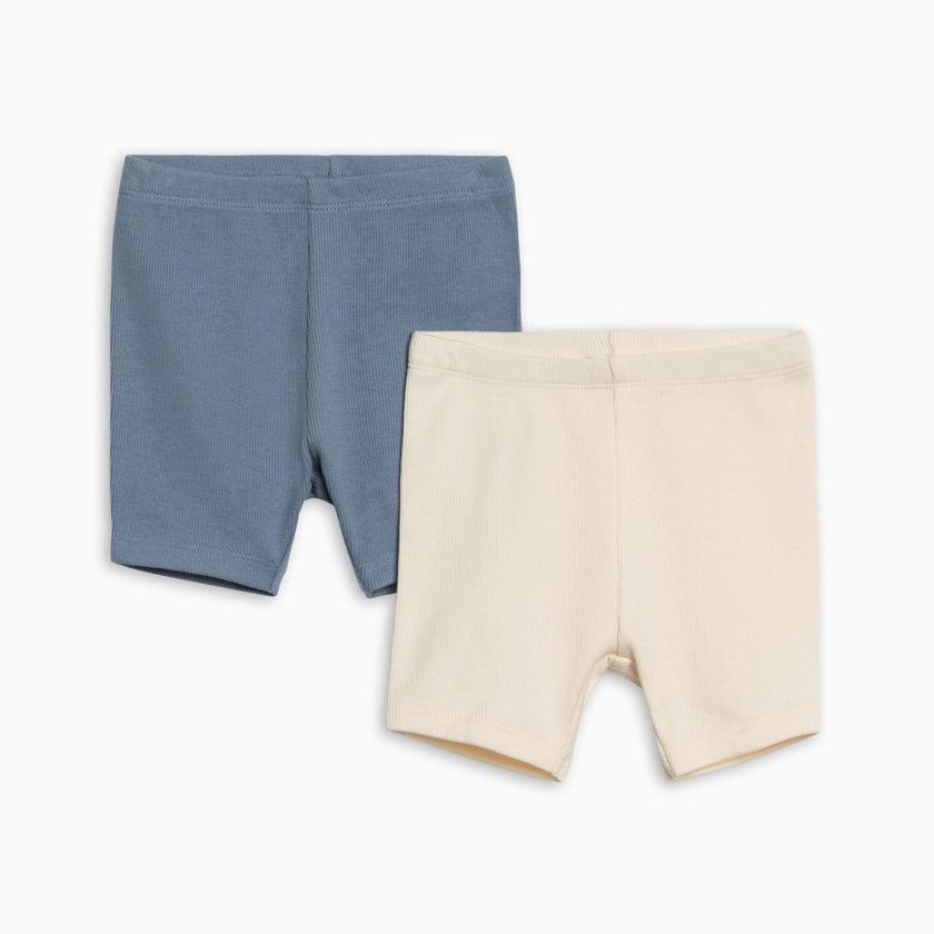 2-Pack Rae Ribbed Biker Shorts - Sea + Ivory