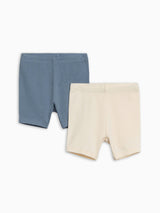 2-Pack Rae Ribbed Biker Shorts - Sea + Ivory