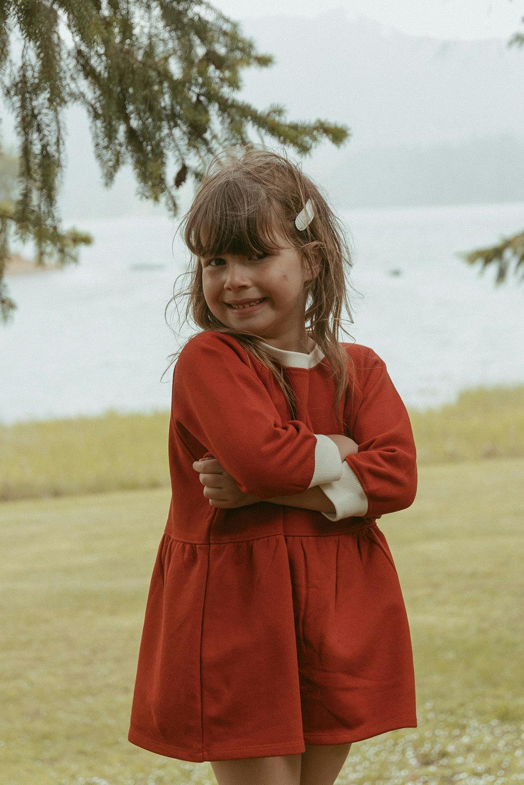 Kelsey Dress in Clay Red
