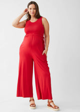 Wide Leg Knit Maternity and Nursing Jumpsuit