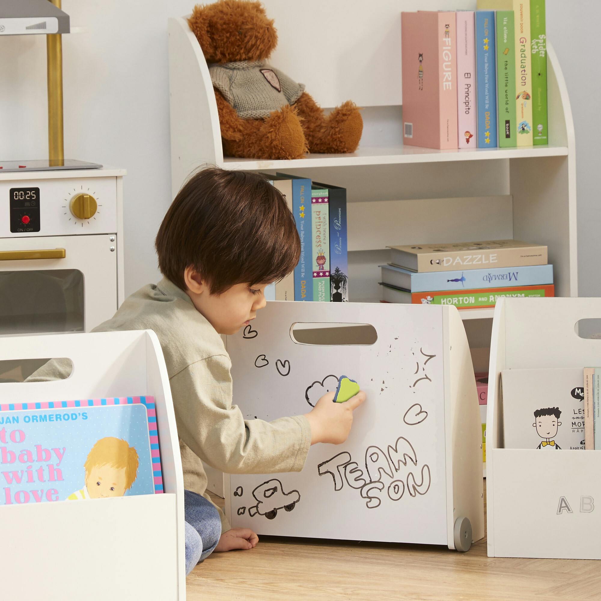 Fantasy Fields by Teamson Kids - Simplicity Walker Display Bookcase Kids Furniture - White