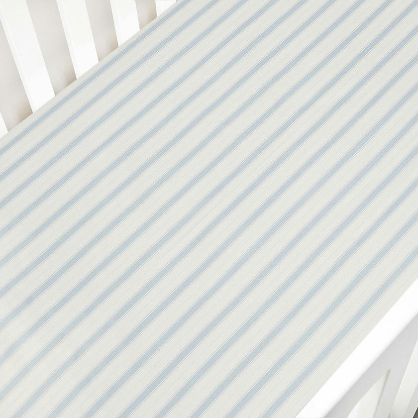 Seaside Narrow Stripes Crib Sheet
