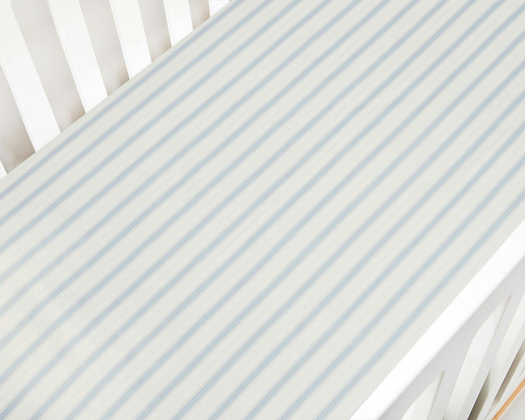 Seaside Narrow Stripes Crib Sheet