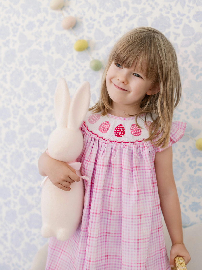 Pink Easter Egg Smocked Dress