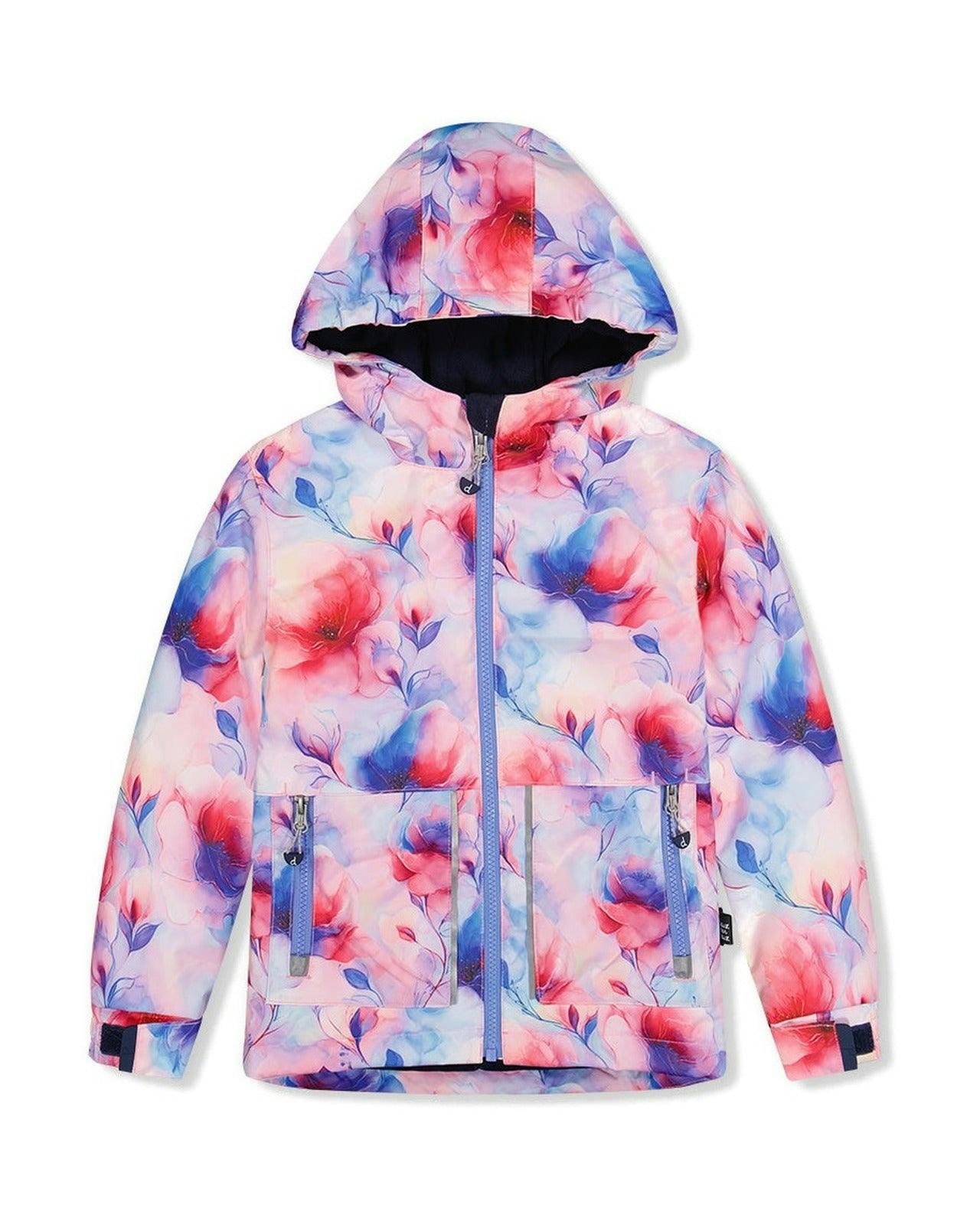 Light Weight Two Piece Chill Snowsuit Mauve Printed Flowers