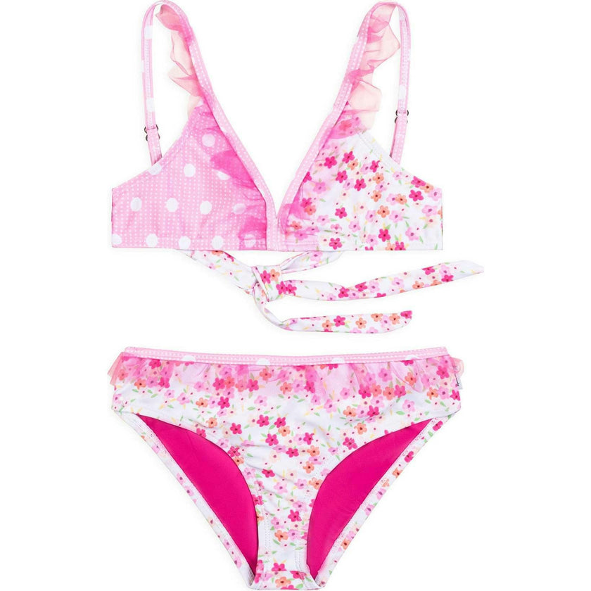 Krista Ruffle Floral Printed Bikini Swimsuit