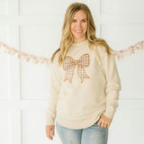 Gingham Bow Patch Women's Sweatshirt