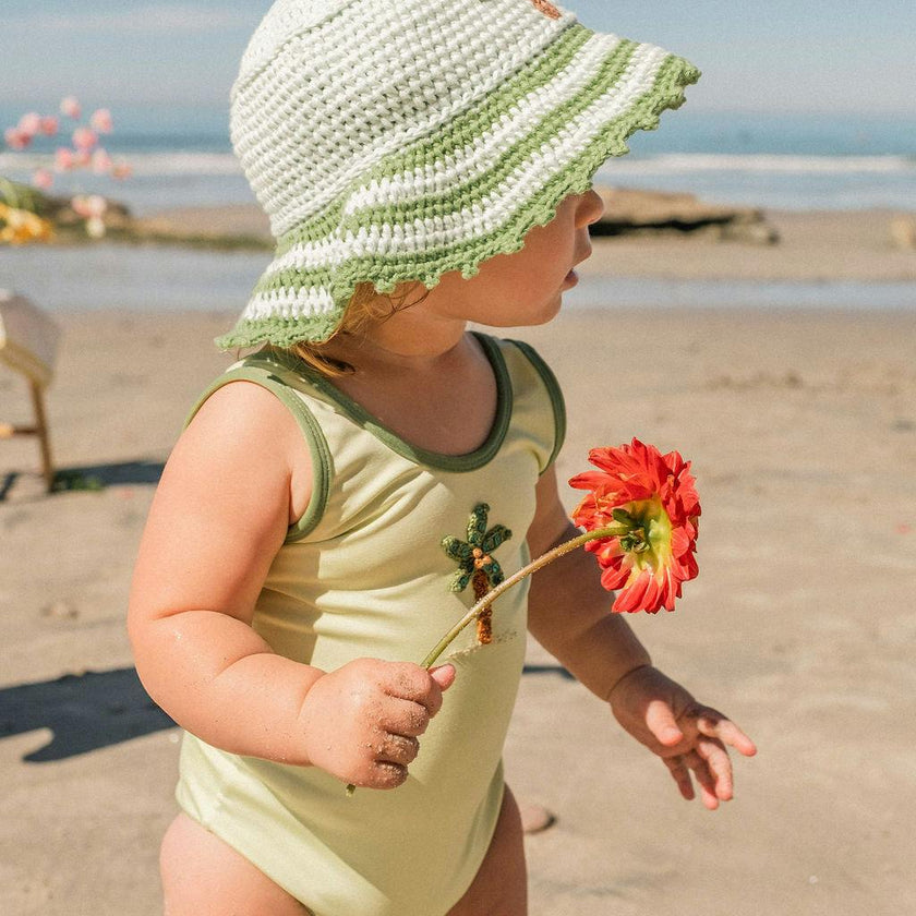 Palm Swimsuit in Pale Green