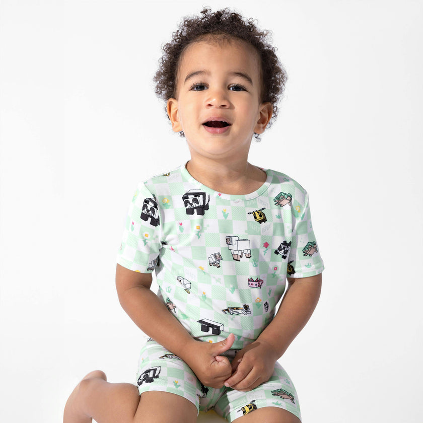 Minecraft: Sleep Repeat Bamboo Kids Pajama Short Set