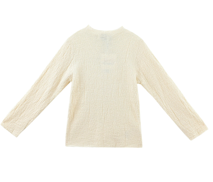 Cream Ribbed Sweater with Lace Skirt