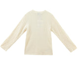 Cream Ribbed Sweater with Lace Skirt