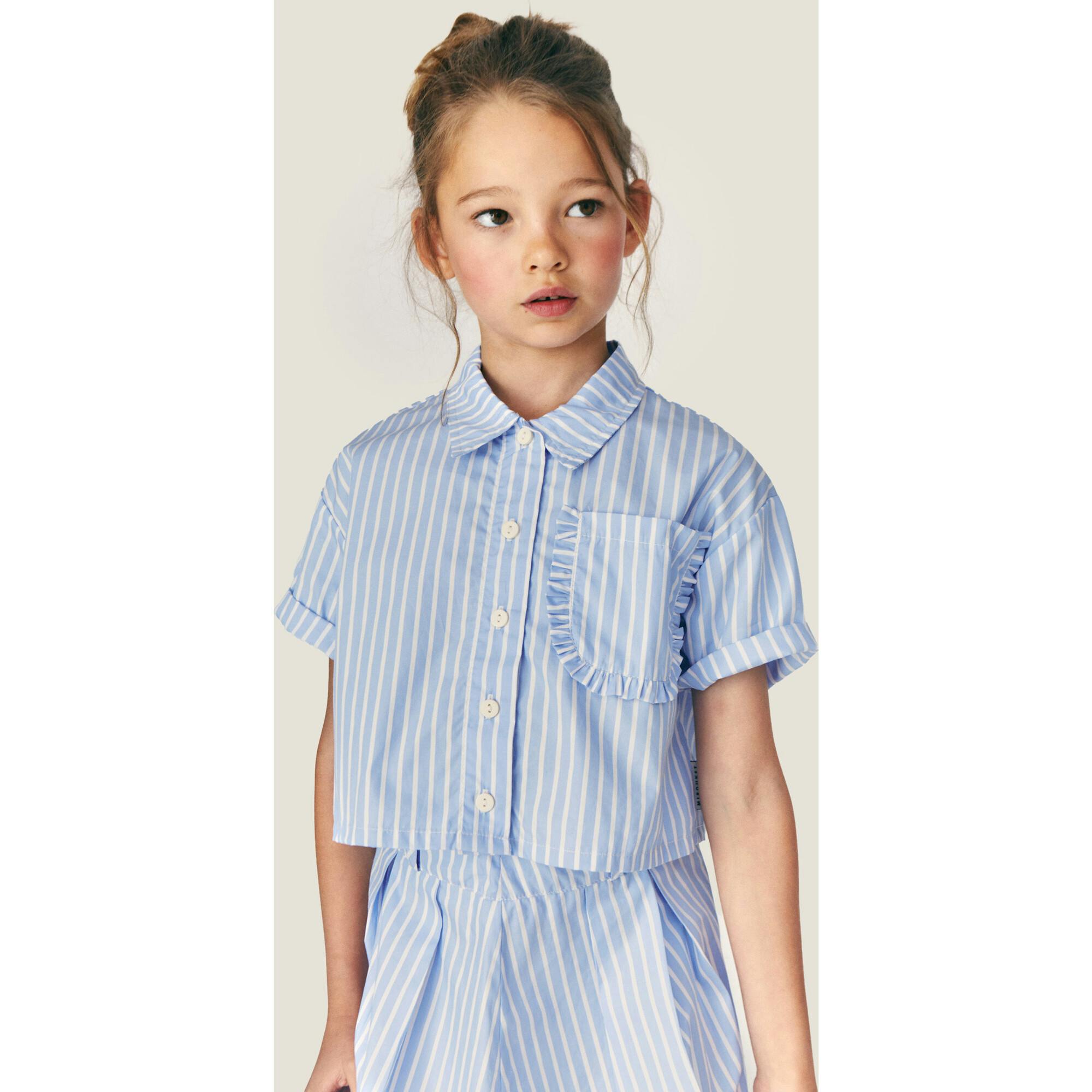 Mipounet SS26 Sia Popelin, Shirt Ecru Blue