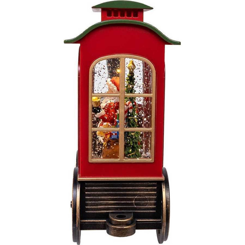 7.625-Inch Battery Operated LED Lighted Santa Train With Spinning Glitter Water