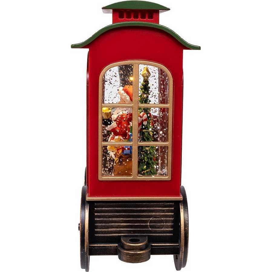 7.625-Inch Battery Operated LED Lighted Santa Train With Spinning Glitter Water