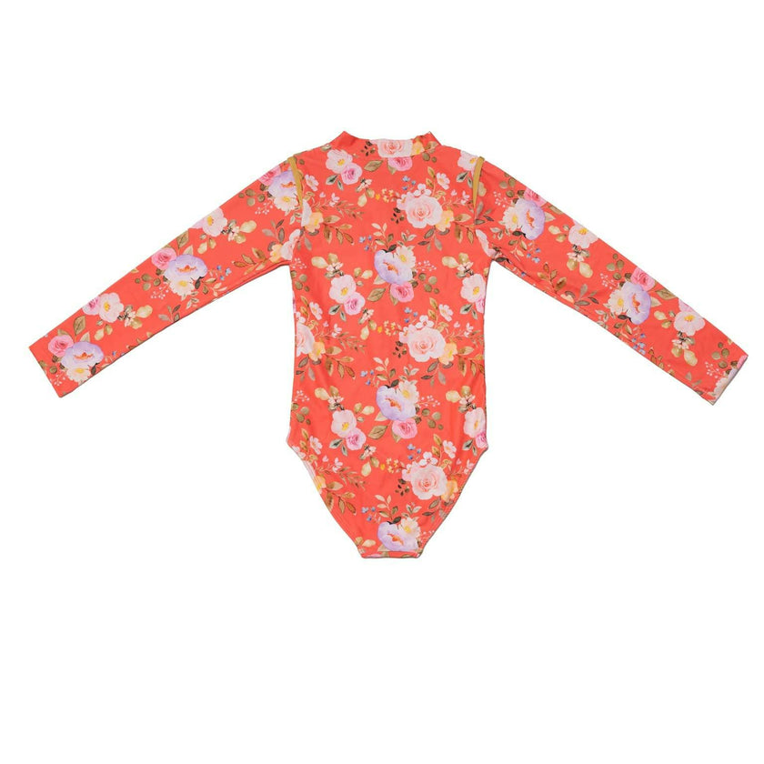 Long Sleeve Zip One Piece Swimsuit