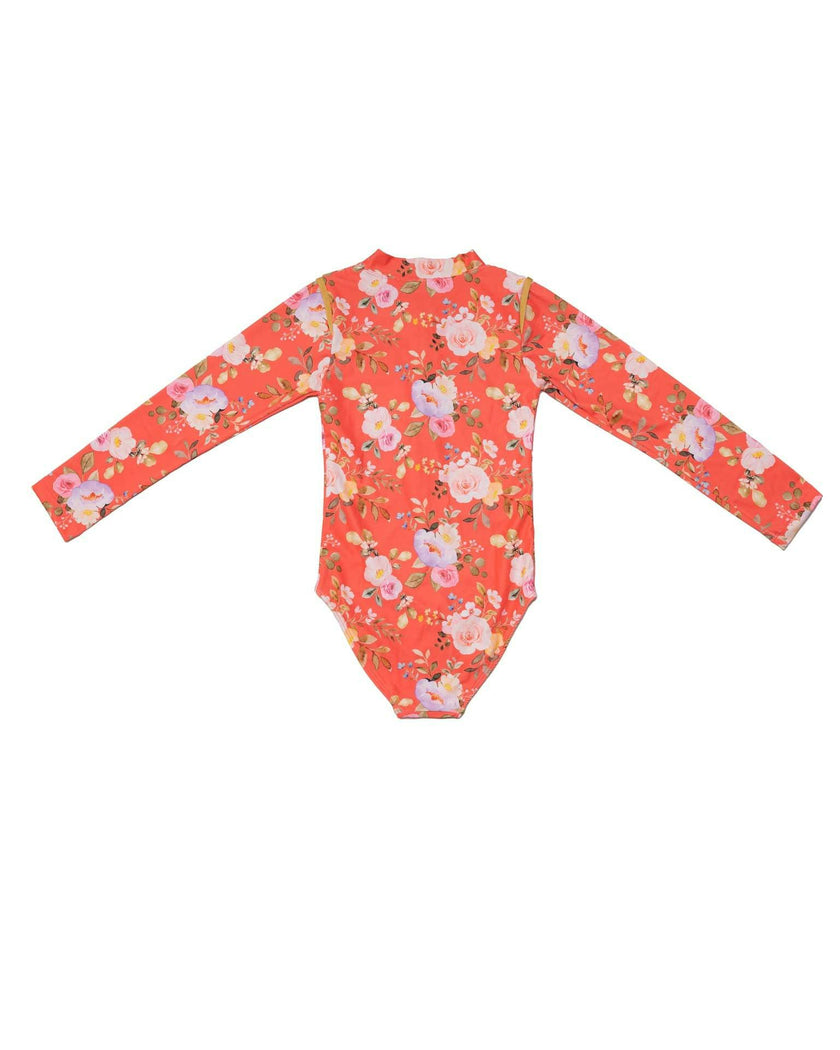 Long Sleeve Zip One Piece Swimsuit