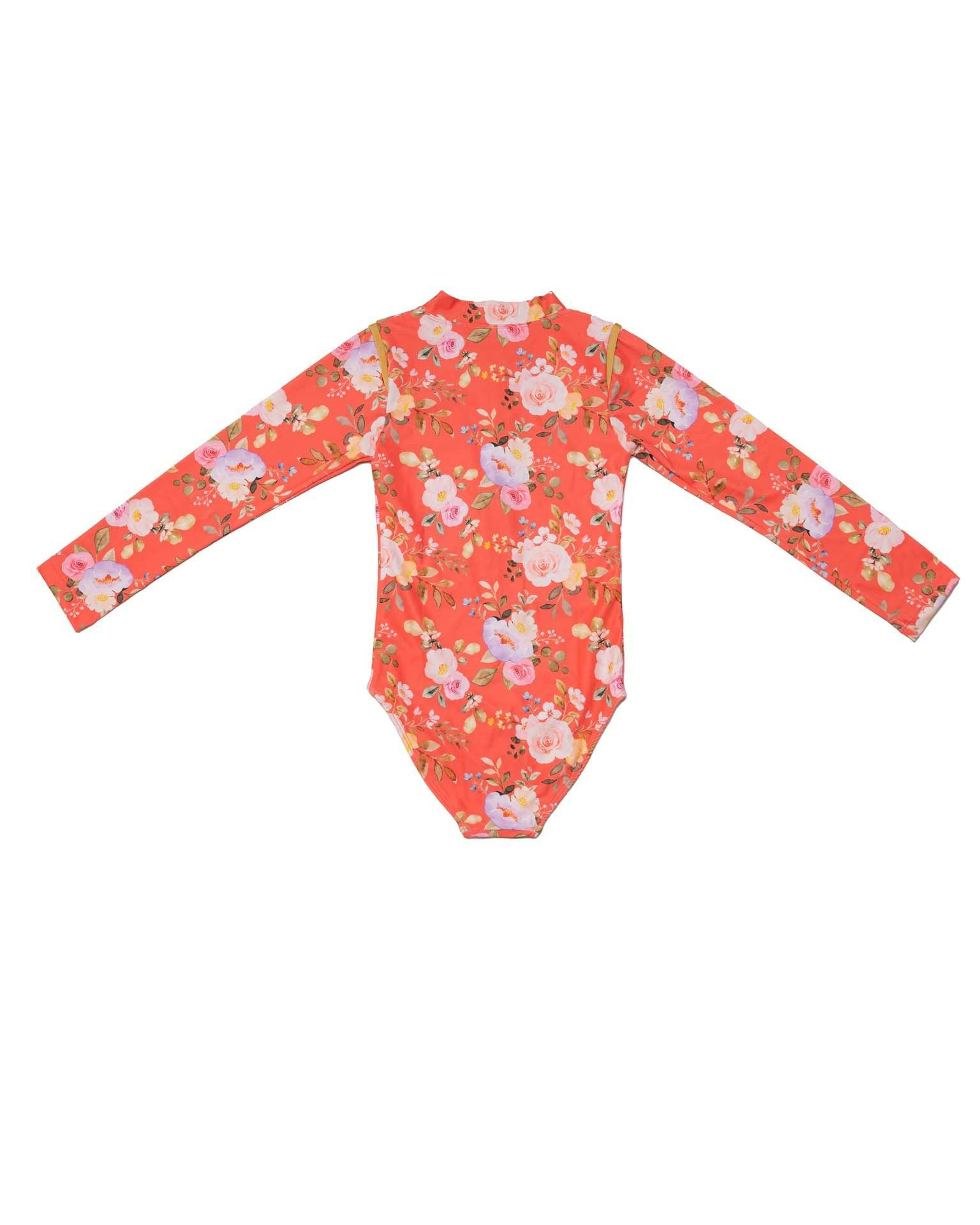 Long Sleeve Zip One Piece Swimsuit