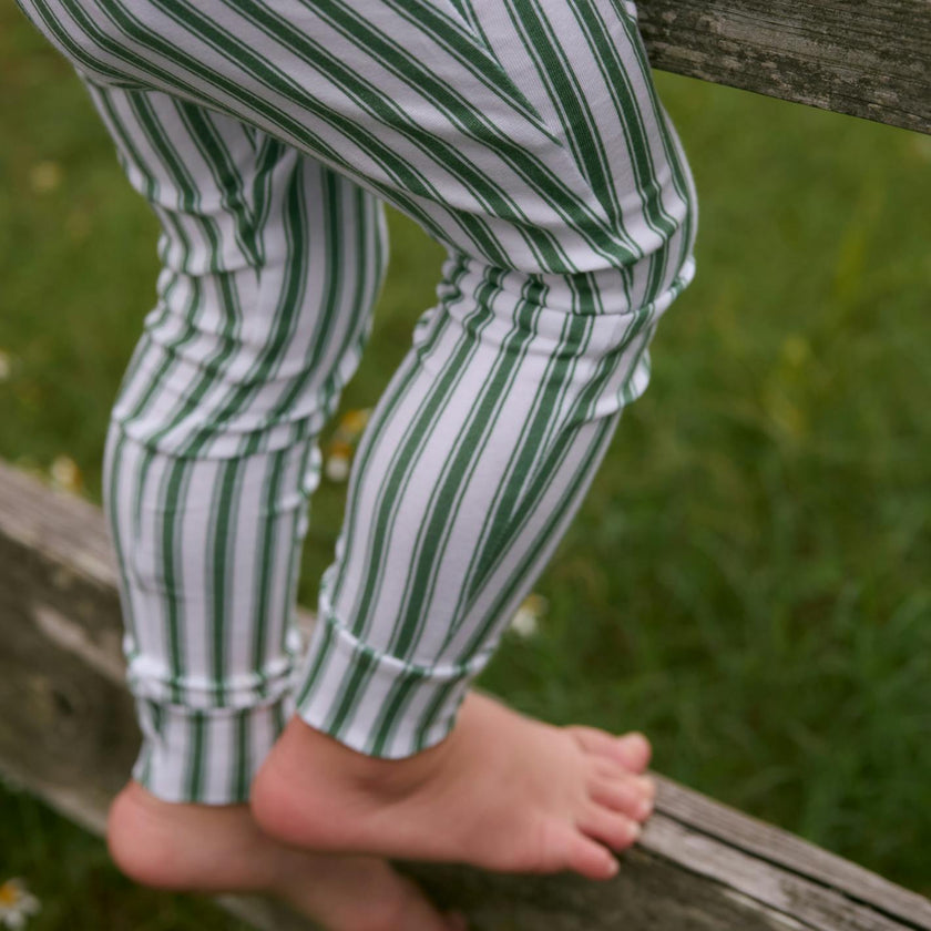 unisex boxwood ticking stripe pima pajamas set