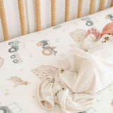 Charlie Tractor Cotton Fitted Crib Sheet